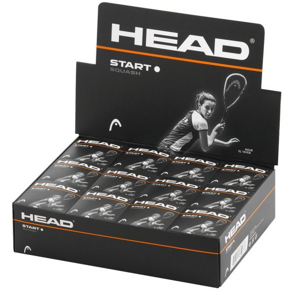 Head Start Squash Balls -white  Dot