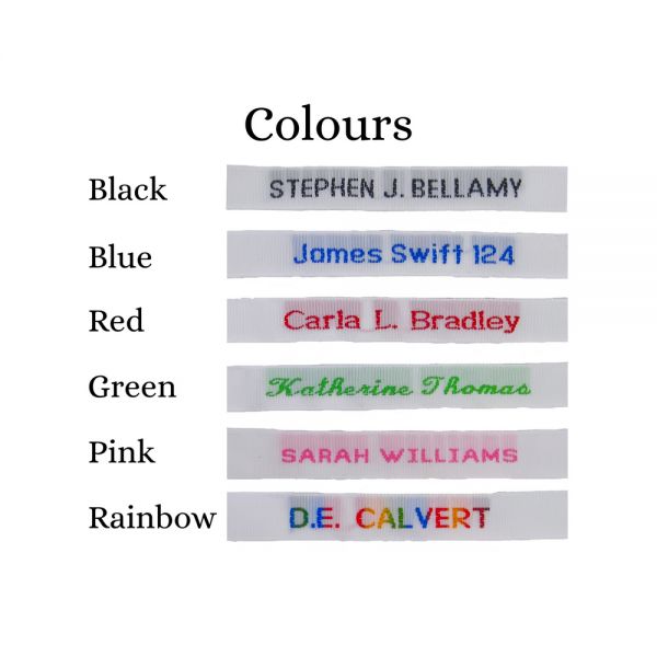 Woven Name Tapes Colours