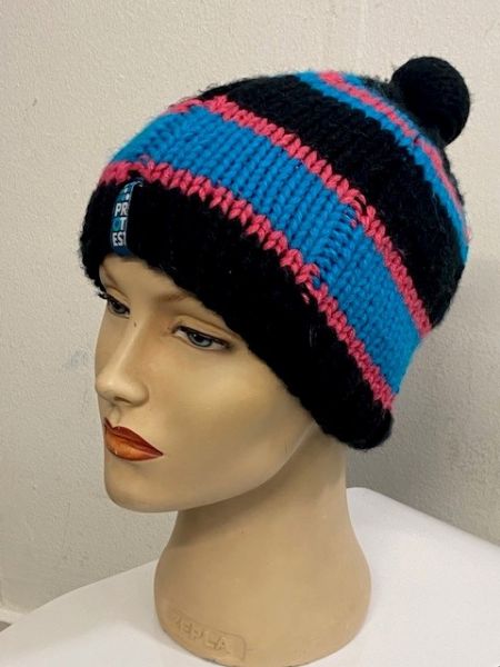 Protest Striped Beanie hat